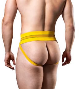 MM Sports The Original No. 10 Swimmer/Jogger Jockstrap 3 inch Yellow - MAAT L - Heren Ondergoed - Jockstrap voor Man - Mannen Jock — thumbnail 4