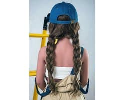 Sekspop Masturbator Pruik Paardenstaarten Bruin + Pet voor Love Doll Sexpop Blyelove.nl®