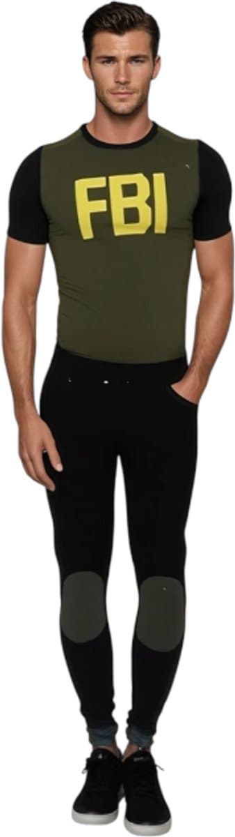 Verleidelijke FBI Roleplay Outfit – Shirt, Broek & Pet – Maat M — afbeelding 1