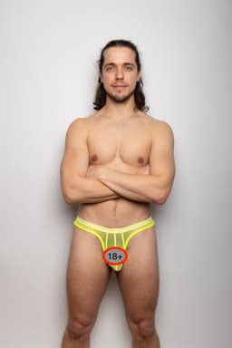 SUKREW Sheer Low-rise Thong Acid Yellow - MAAT L - Erotisch Heren Ondergoed - String voor Man - Sexy mannen String — thumbnail 5