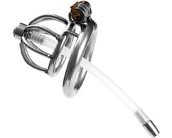 Nooitmeersaai - Kuisheidskooi met dilator en slot - Metaal - Zilverkleurig - 45mm