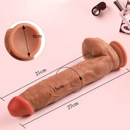 IntiMate® DeepThrill - Realistische Dual Layer Dildo met Zuignap - Luxe Groot Formaat XXL Dildo 27cm - Voelt Levensecht - Veilig Medisch Siliconen - Sex Toys Voor Vrouwen - Discrete Verpakking — thumbnail 3
