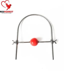 Verstelbare Gag Bal - Mondknevel - Rood - 4 Cm - RVS - BDSM — thumbnail 2