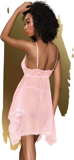 Penthouse Lingerie Naughty Doll - Erotische Babydoll - Maat L/XL - Roze — thumbnail 2