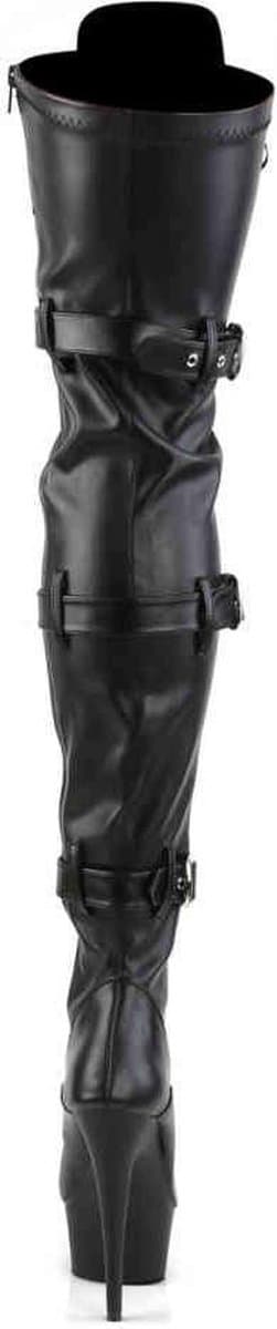 Pleaser - DELIGHT3028 Plateau Overknee Laarzen - Paaldans schoenen - 45 Shoes - Zwart — thumbnail 4