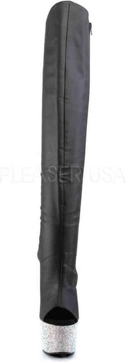 Pleaser Overknee Laarzen -35 Shoes- BEJEWELED-3019DM-7 Zwart — thumbnail 2
