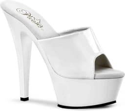 Pleaser - KISS-201 Muiltjes - Paaldans schoenen - 42 Shoes - Wit — thumbnail 1
