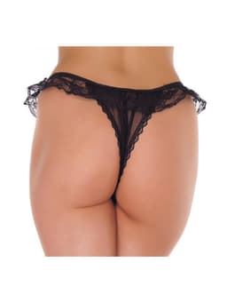 Amorable - Erotische String - Burlesque Tanga Met Open Kruis - Zwart - One Size — thumbnail 4