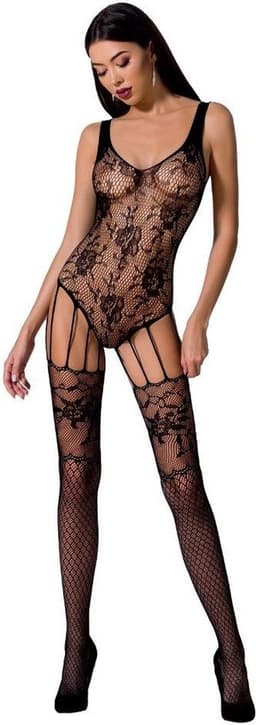 Passion - Woman Bs074 Bodystocking One Size Black — thumbnail 1