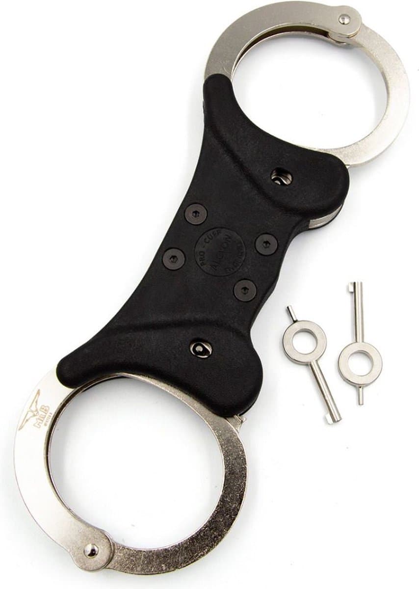 Mister B Cuffs Double Lock Rigid Steel Politiehandboeien — afbeelding 1