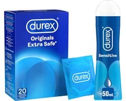 Durex - 20 stuks Condooms - Extra Safe - 50 ml Glijmiddel - Play Sensitive - Voordeelverpakking