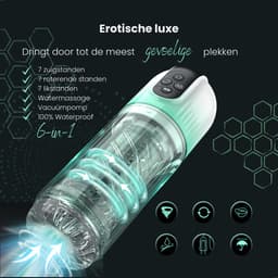 ME'ADAM - ManiPulse Automatische Masturbator met Roterende Functies en Zuig en Lik Modes - Fluisterstil - Oplaadbaar - Masturbator voor Man - Pocket Pussy - Blowjob - Sterke Motor - Waterproof - Groen - Sex toys Voor mannen — thumbnail 2
