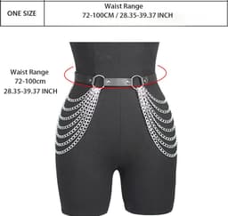 Bodychain heup harnas - Open kruis - Festival - Feest - BDSM - Rollenspel - Verstelbaar - RVS — thumbnail 4
