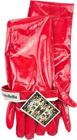 BamBella® - Handschoenen Datex (Mix stof en LATEX Rood Sexy fetish erotiek erotische lingerie accessoire - onesize — thumbnail 2