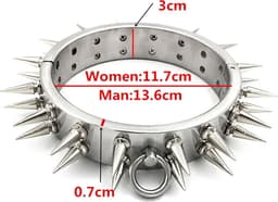 Heavy BDSM Spike halsband - RVS - Choker - Fetisj - SM - Slave - Man — thumbnail 5