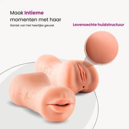 ME'ADAM - Amaze Dolls Julia Pocket Pussy voor Man - 3 in 1 – Sex Toys Voor Mannen en Koppels – Blowjob Masturbator met Mond Kont en Vagina — thumbnail 5