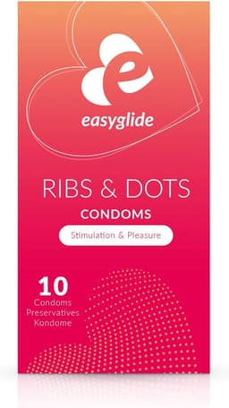 EasyGlide - Ribs and Dots Condooms - Condooms met Glijmiddel - 10 stuks — thumbnail 1