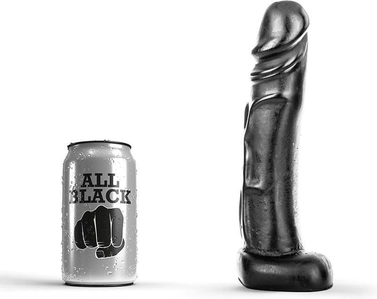All Black Zwarte realistische dildo -22 cm — afbeelding 1