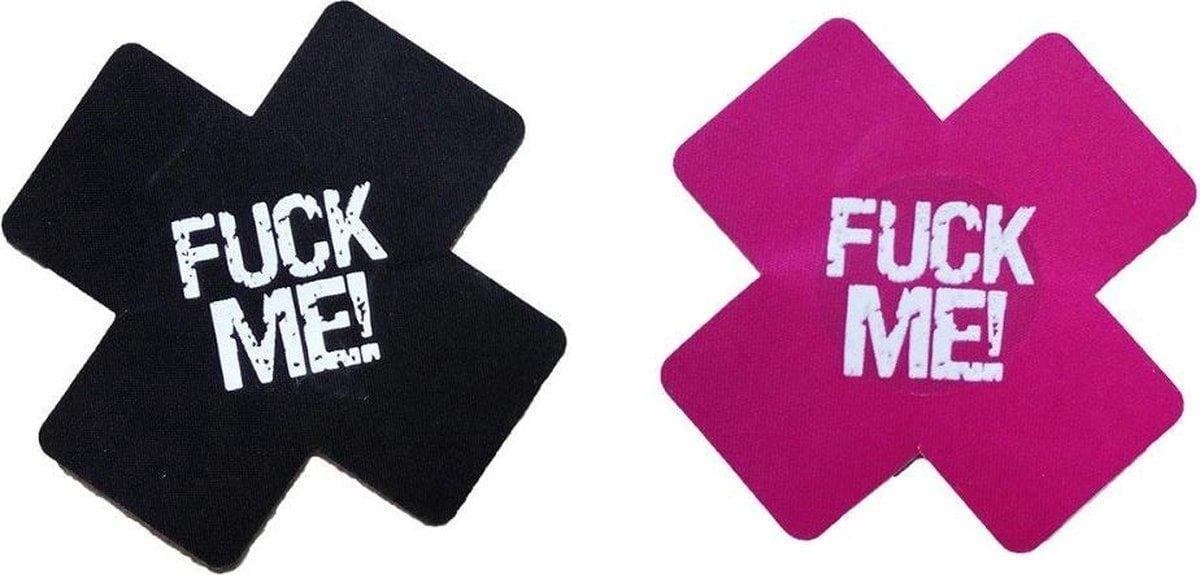 Nipple Sticker Fuck Me - Tepel Plakker - Zwart - Tepelsticker - Tepelstickers | Multipack Tepelplakkers | Tepel cover | Nipple covers | Tepelbedekkers — afbeelding 1
