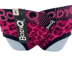 BodyQ Men's Underwear Boxer - 2 Kleuren Panther Look Roze & Roze Zwarte Band - S - Sexy Lingerie voor Mannen