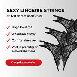 RENALUX Sexy String Open Kruis - Open Kruis Lingerie Erotisch - Open Kruis String - Lingerie Erotisch Open Kruis - Lingerie Setje Vrouwen - Dames Ondergoed - Dames Onderbroeken - Zwart - 3 Stuks - L/XL — thumbnail 2