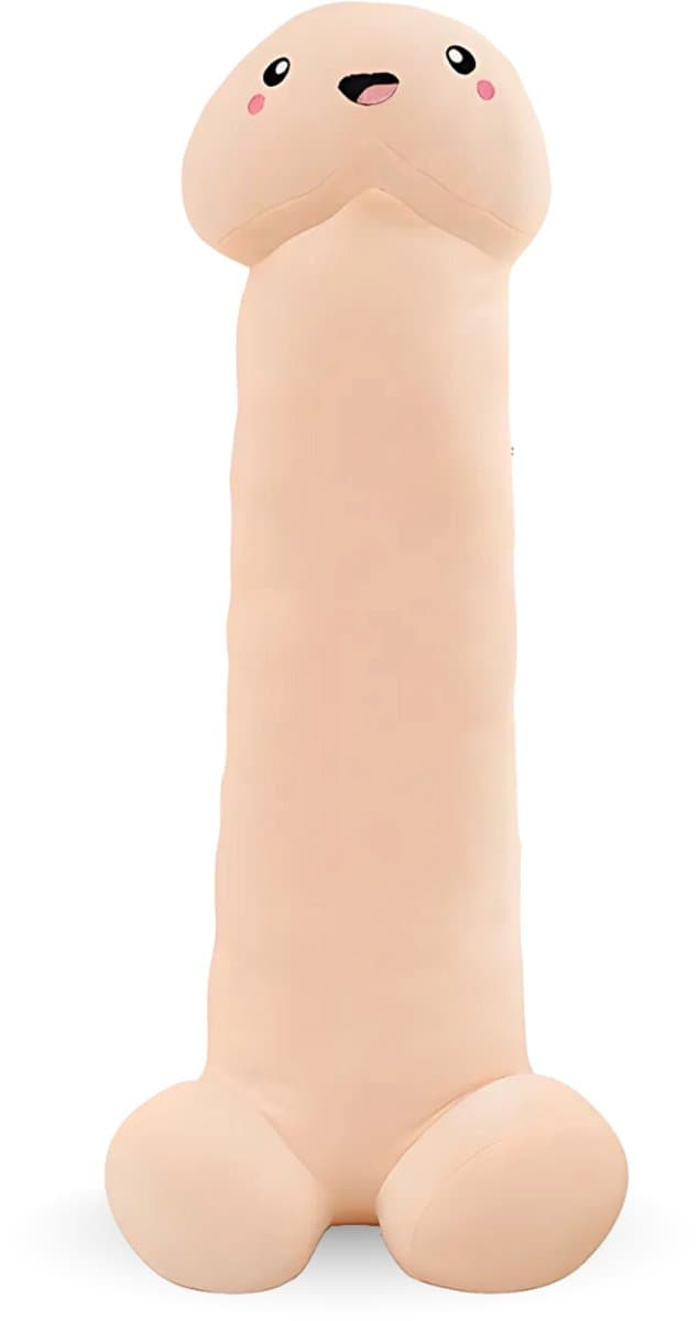 JustValue Penis Knuffel - 90 cm - Erotiek - Bodypillow - Piemel - Zacht - Kussen - Sex Toy - Beige - Vanille - Blank — afbeelding 1