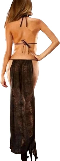 Erotische lange jurk - Open benen - Open rug - Transparant - Sexy - Lange rok — thumbnail 2