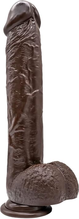 JustFun Dildo XXL - 28 CM - Sex Toys voor Mannen & Vrouwen - BBC - Realistische Dildo met Zuignap - Bruin — thumbnail 1
