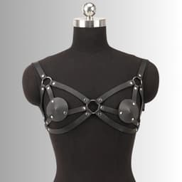 LekkerStout Leren Harness - Zwart - Verstelbaar - Fetish & Lingerie Accessoire | LS291 — thumbnail 1