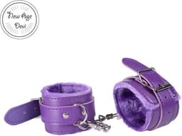 Pluche Handboeien - BDSM - Pluche - Paarse handboeien - Beginners - Comfortabel - Fluffy - Verstelbaar - New Age Devi — thumbnail 1