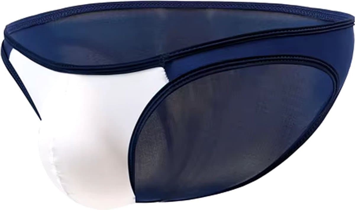 Wit Blauw-Navy Heren Slip - Heren Lingerie - String Ondergoed Mannen — afbeelding 1