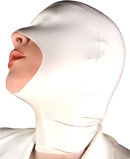 Latex masker wit - Rubber - Open mond - BDSM - XS, S en M — thumbnail 2