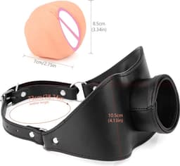 Verstelbare siliconen mond gag vagina - Realistische pussy face - Open Mond plug - Deepthroat - BDSM — thumbnail 3