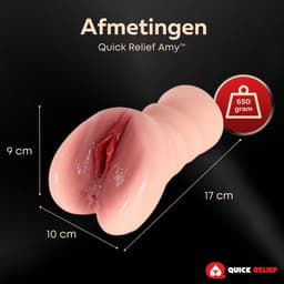 Quick Relief Amy™ - Masturbator - Pocket Pussy - Realistische 2 in 1 Vagina en Anus - Sex Toy voor Mannen - Roze — thumbnail 3