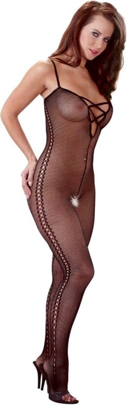 Sexy Lingerie - Catsuit met Open Kruis - Erotische Catsuit - Bodystocking - Visnet - S/M — thumbnail 1