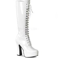 Pleaser - ELECTRA-2020 Kniehoge laarzen - US 13 - 44 Shoes - Wit