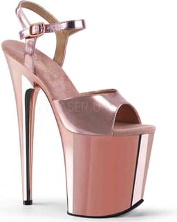 Pleaser - FLAMINGO-809 Sandaal met enkelband, Paaldans schoenen - Paaldans schoenen - 42 Shoes - Roze/Goudkleurig — thumbnail 1