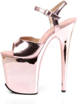 Pleaser - FLAMINGO-809 Sandaal met enkelband, Paaldans schoenen - Paaldans schoenen - 38 Shoes - Roze/Goudkleurig — thumbnail 3