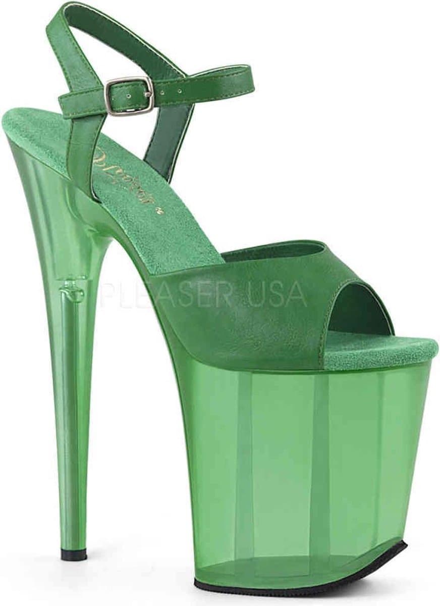 Pleaser - FLAMINGO-808N Sandaal met enkelband, Paaldans schoenen - Paaldans schoenen - 38 Shoes - Wit — afbeelding 1