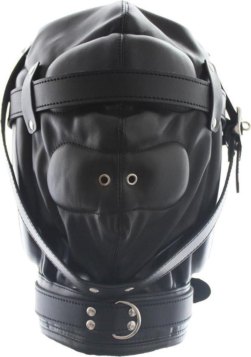 Banoch - Reticent Hood Black -Zwart bondage Masker van pu Leer | BDSM — afbeelding 1