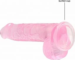 Handful Crystal Clear Transparante Dildo Roze Beginners Dildo Small Invoerdiepte 12 cm Totale Lengte 15 cm — thumbnail 4