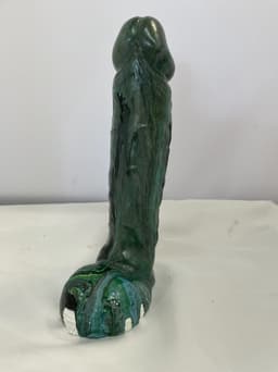 Handbeschilderde Piemelkunst van Keramiek Gips – Uniek Kunstobject – 18,5 cm – Cadeau & Decoratie — thumbnail 1