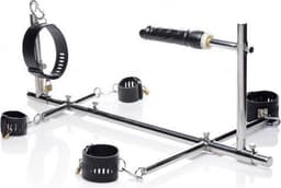 XR Brands - Master Series - Imprisoned Metal Stockade with Dildo - Black — thumbnail 1