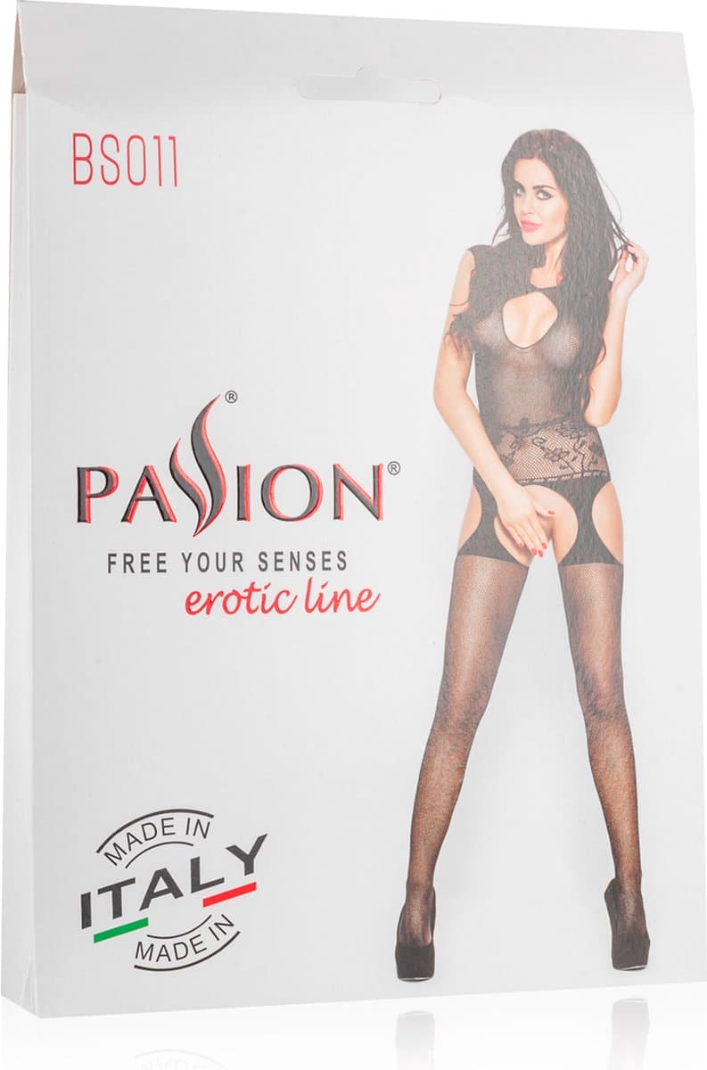 Zwarte catsuit - Jarretel look — afbeelding 1