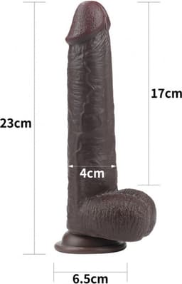 Lovetoy - Realistische XXL Dildo Met Zuignap 23 x 4 cm - Bruin — thumbnail 4