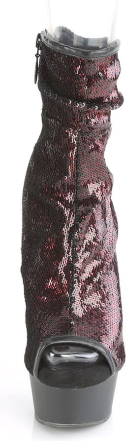 Pleaser - DELIGHT-1008SQ Plateau Laarzen - US 7 - 37 Shoes - Zwart/Paars — thumbnail 2
