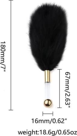 Kietelaar - Veerpluim - Feather tickler - Massageveer - Sensuele accessoire - Zachte veren - Ontspanningsmassage - Streelveer - Strelen - Erotisch speeltje - Zwart - 1 stuk - Jonyx — thumbnail 4