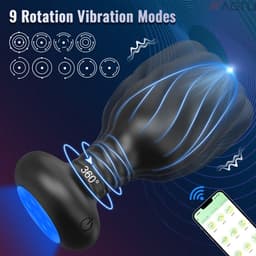 Lzwintrading - Buttplug Vibrator met App Control - 360° Rotatie Functie - Vibrators voor Vrouwen & Mannen - Prostaat Stimulator -Butt Plug met 9 Vibratie Standen - Sex Toys voor Koppels - Anale Speeltjes - Vibrerende Buttplug met 9 Lichtkleuren — thumbnail 5