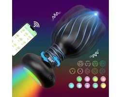 Lzwintrading - Buttplug Vibrator met App Control - 360° Rotatie Functie - Vibrators voor Vrouwen & Mannen - Prostaat Stimulator -Butt Plug met 9 Vibratie Standen - Sex Toys voor Koppels - Anale Speeltjes - Vibrerende Buttplug met 9 Lichtkleuren