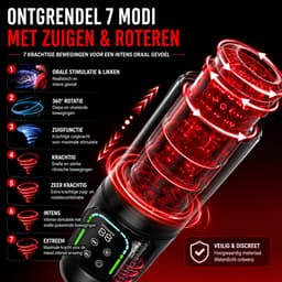 Lovemytoy Masturbator voor Mannen - Penispomp & Pocket Pussy - 7 Stoot-, Draai-, Tril-, Zuig- en Likstanden - Waterdicht - LCD Display - Sekspeeltje voor Mannen — thumbnail 3